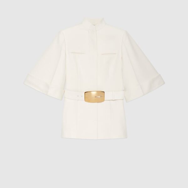 Wool silk jacket with retro G